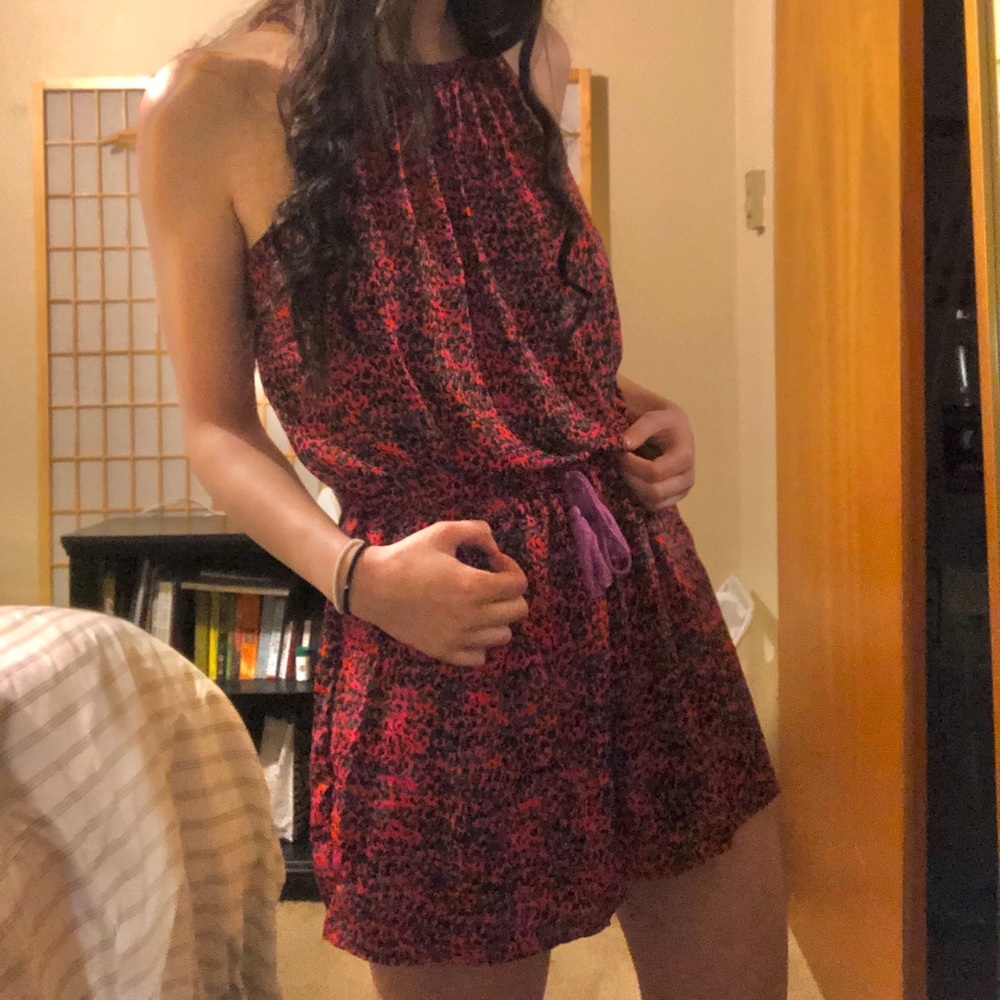 Printed Sleeveless Halter Style Romper